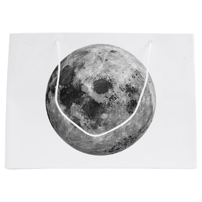 Cool Full Moon Graphic Space Astronomy Science Large Gift Bag (Front)