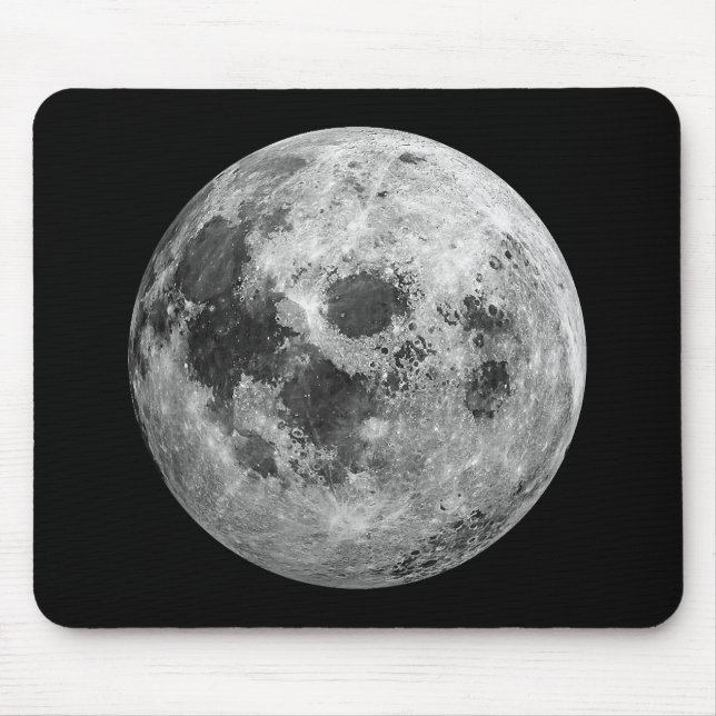 Cool Full Moon Graphic Space Astronomy Science Mouse Pad (Front)