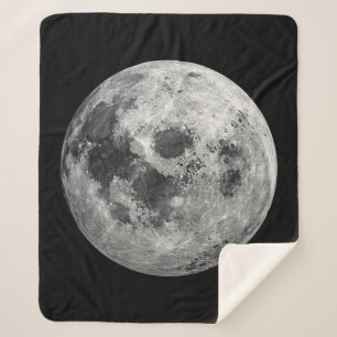 Cool Full Moon Graphic Space Astronomy Science Sherpa Blanket