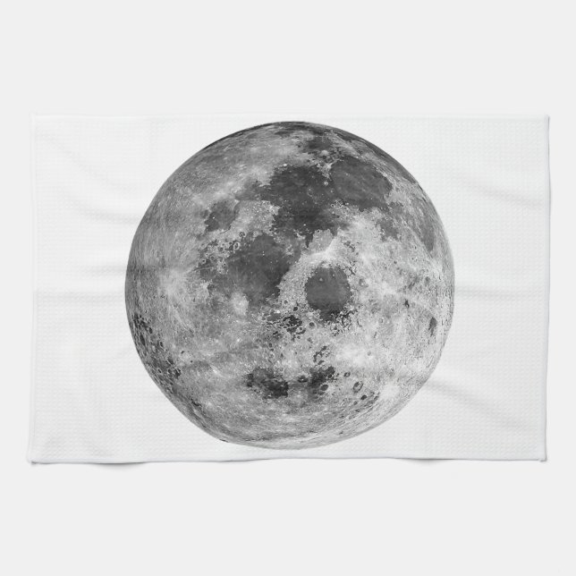 Cool Full Moon Graphic Space Astronomy Science Tea Towel (Horizontal)