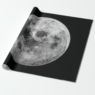 Cool Full Moon Graphic Space Astronomy Science Wrapping Paper