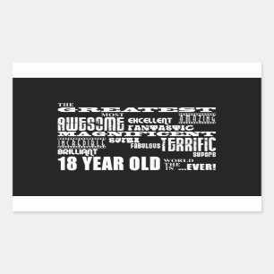Cool Fun 18th Birthday Party Greatest 18 Year Old Rectangular Sticker
