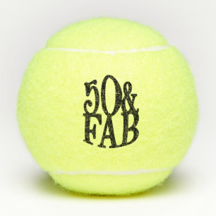 Cool Fun 50 & Fab Birthday Tennis Balls