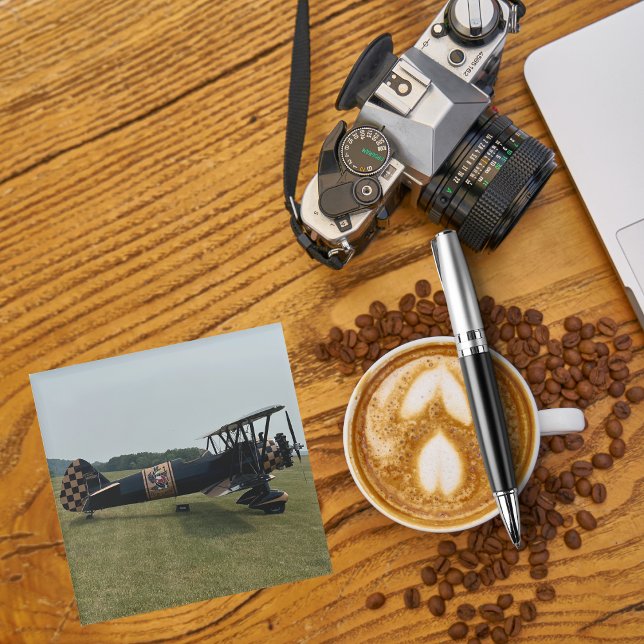 Cool Fun Aeroplane Photo, Pilot Family, Aviation  Glass Coaster (Creator Uploaded)