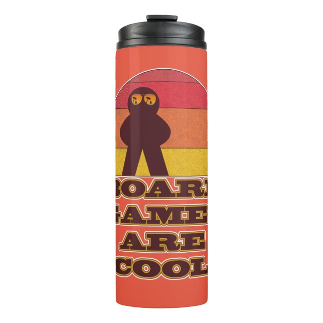Cool Fun Board Games Meeple Cartoon  Thermal Tumbler (Front)