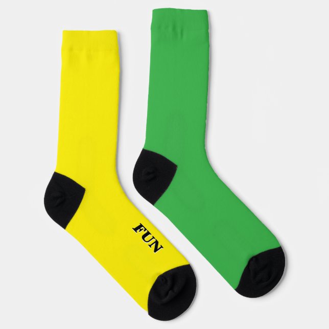 Cool Fun Bright Yellow Green Solid Colour Socks (Right)