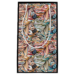 Cool Fun Colourful Zebra Print Abstract Small Gift Bag