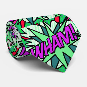 Cool Fun Comic Book WHAM Superhero Tie