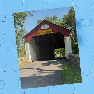 Cool Fun Covered Bridge Photo, Family Game Night Jigsaw Puzzle