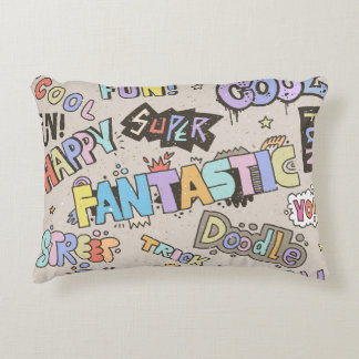 Cool Fun Doodle Lettering Vintage Decorative Cushion