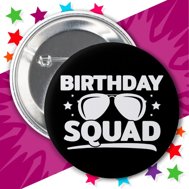 Cool Fun Matching Group Party Crew Birthday Squad 6 Cm Round Badge (Creator Uploaded)
