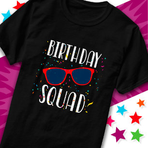 Cool Fun Matching Group Party Crew Birthday Squad T-Shirt