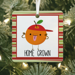Cool Fun Orange Cartoon home grown Metal Tree Decoration