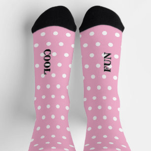 Cool Fun Pastel Pink White Polka Dots Socks