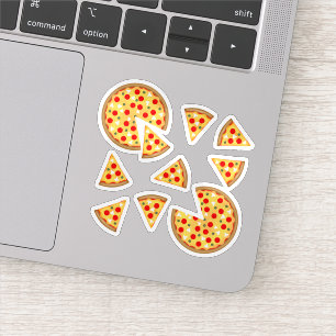 Cool fun pizza and slices pattern on white