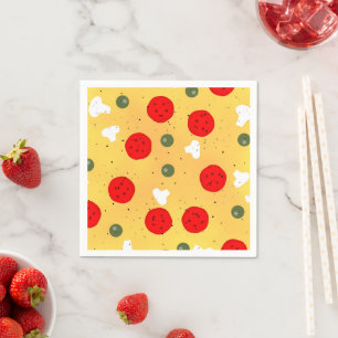 Cool fun pizza party kids birthday napkin