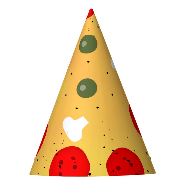 Cool fun pizza party kids birthday party hat (Front)