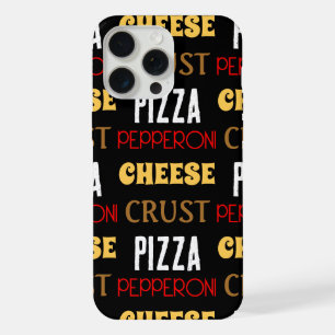 Cool fun pizza pepperoni cheese crust text pattern iPhone 15 pro max case