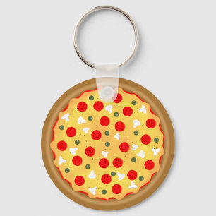 Cool fun pizza pepperoni mushroom capri leggings key ring