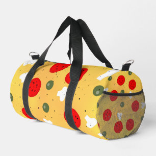 Cool fun pizza pepperoni mushroom duffle bag