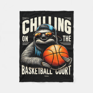 Cool Fun Sketll Sloth - Chilling On The Sketll Cou Fleece Blanket