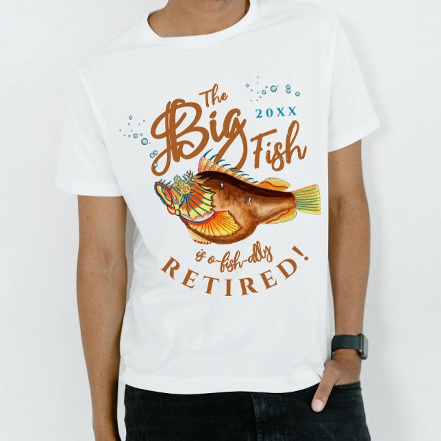 Cool Fun Terracota Brown Big Fish Grandpa Retire  T-Shirt (Creator Uploaded)
