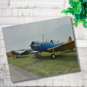 Cool Fun Vintage Aeroplane Photo Pilot Aviation Jigsaw Puzzle
