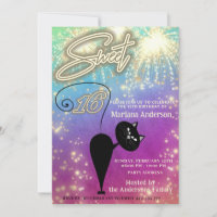 Cool fun whimsy cat balloon sparkle fireworks