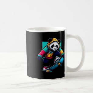 Cool Funky Giant Panda Skateboarding Illustration Coffee Mug