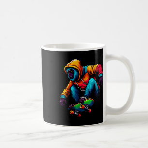 Cool Funky Howler Monkey Skateboarding Illustratio Coffee Mug