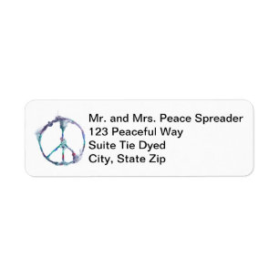 Cool Funky Modern Peace Sign Address Labels
