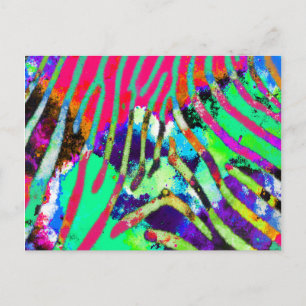Cool Funky Psychedelic Hipster Multicolor Pattern Postcard