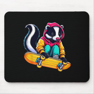 Cool Funky Skunk Skateboarding Illustration Art 1 Mouse Pad
