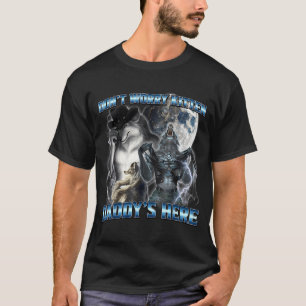 Cool Funny Alpha Wolf Meme Don't Worry Kitten Dadd T-Shirt