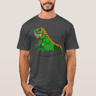 Cool Funny Artsy Green Iguana Abstract Art  T-Shirt