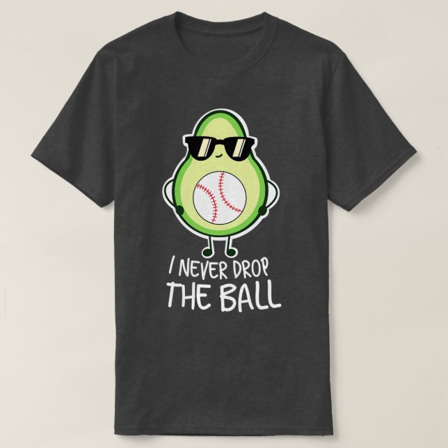 Cool Funny Avocado Baseball Lover T-Shirt (Design Front)