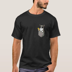 Cool Funny Cat Peeking in Pocket Men Woman Kids T-Shirt