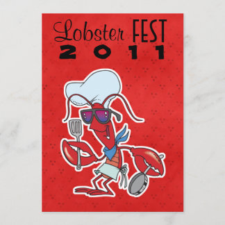 cool funny chef lobster fest feast invitation