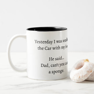 Cool Funny DadJoke Design  Two-Tone Coffee Mug