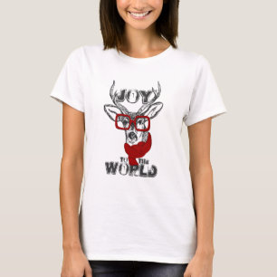 Cool funny deer sketch “Joy to the World” quot T-Shirt