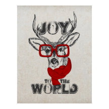 Cool funny deer sketch “Joy to the World” quote