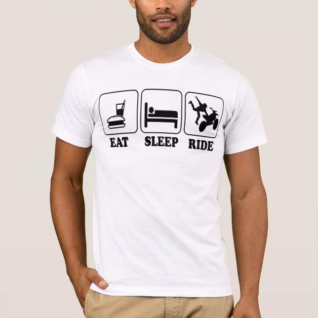 Cool Funny Eat, Sleep, Ride Motocross Custom Art T-Shirt (Front)
