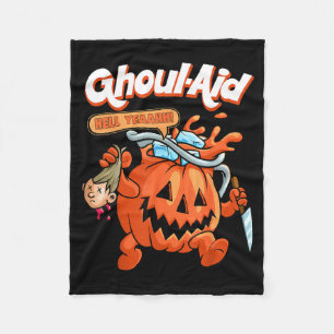 Cool Funny Ghoul Pumpkin Cute Meme Halloween Fleece Blanket
