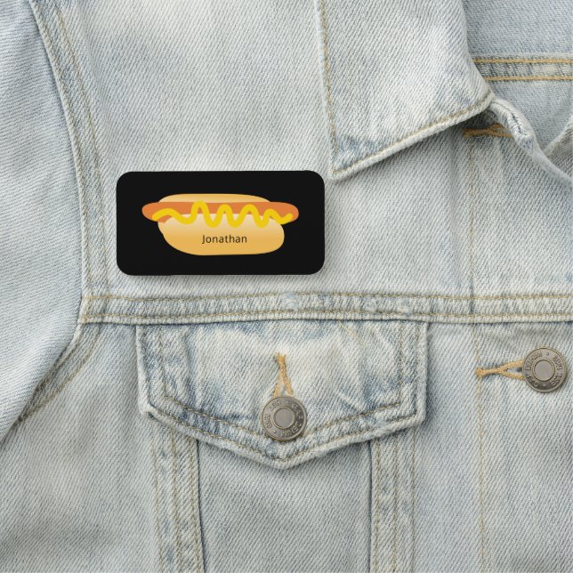 Cool Funny Hot Dog Novelty Custom Name Tag (In Situ)