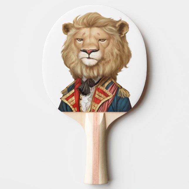 cool funny leo face lion animal apparel print desi ping pong paddle (Front)