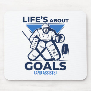 Cool Funny Life Goals And Ists Ice Hockey Game Tea Mouse Pad