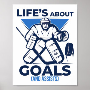 Cool Funny Life Goals And Ists Ice Hockey Game Tea Poster