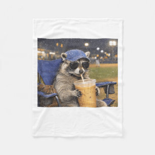 Cool Funny Live Here Racoon Meme Ballfield Mother Fleece Blanket