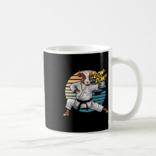 Cool Funny Martial Arts Cow Pow The Karate Cow In Coffee Mug
