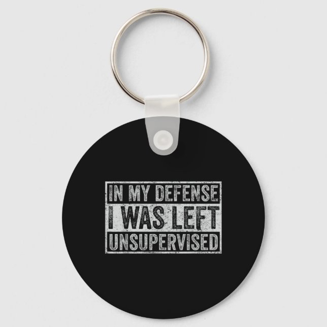 Cool Funny Men Graphic in Defence was Left Key Ring (Front)